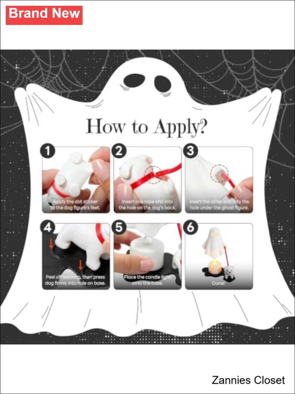 ๐ป Ghost Walking Dog Figurine Halloween Desktop Decor Collectible Ornament Fall - Picture 3 of 6